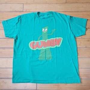 Vintage Green Gumby Tess Short Sleeve Shirt Men's XL Cotton Blend
